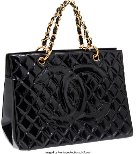 chanel black patent leather tote|Handbags & Bags .